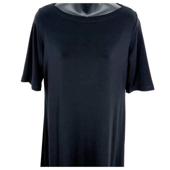 Koze Hawaii Womens Short Sleeve A-Line Midi Dress Stretch USA Scoop NWT New - Picture 3 of 9